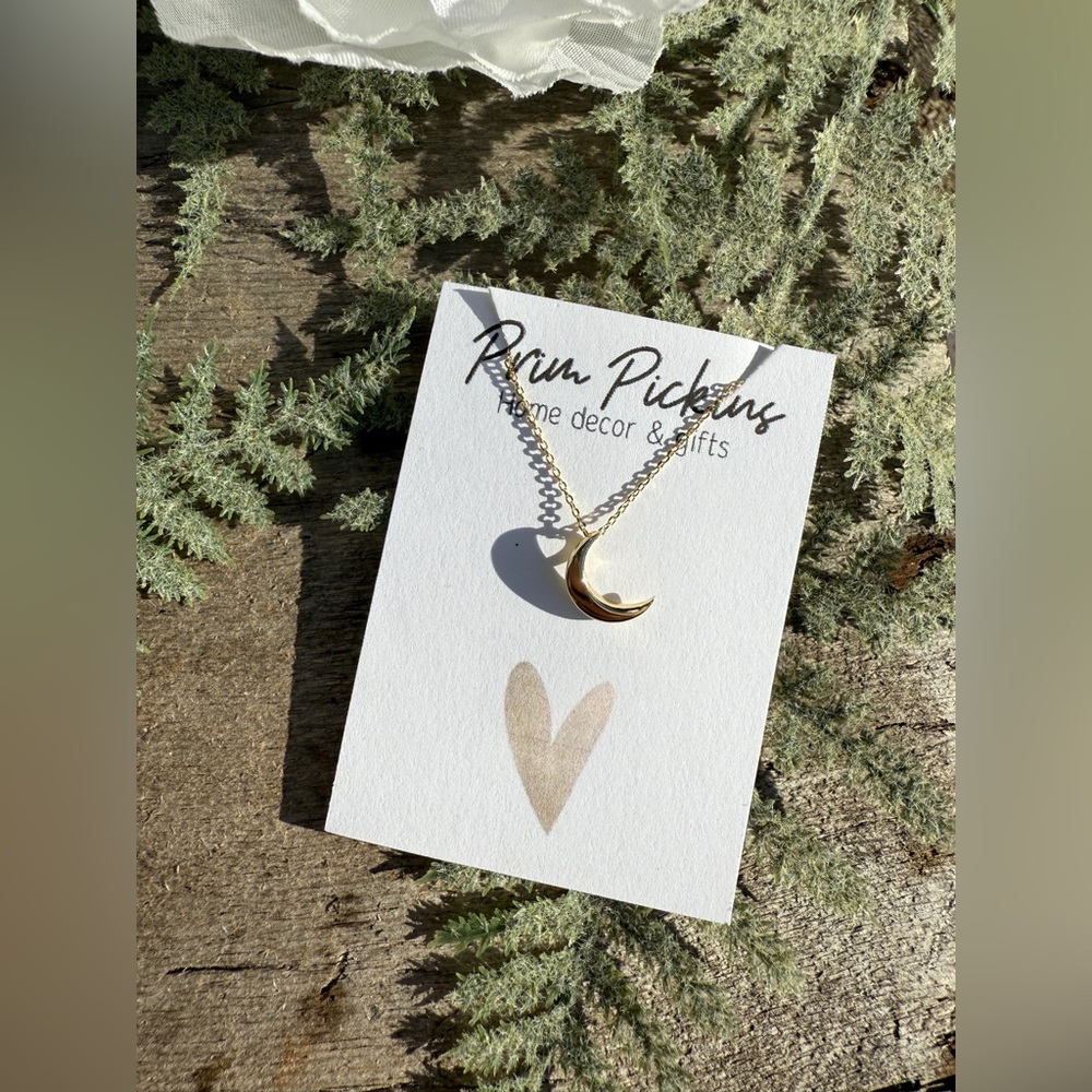 Gold Crescent Moon Necklace